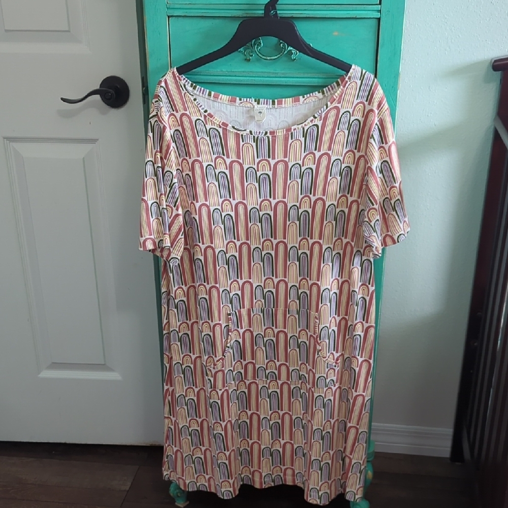 Kate Quinn Rainbow Boxy Dress with Pocket
